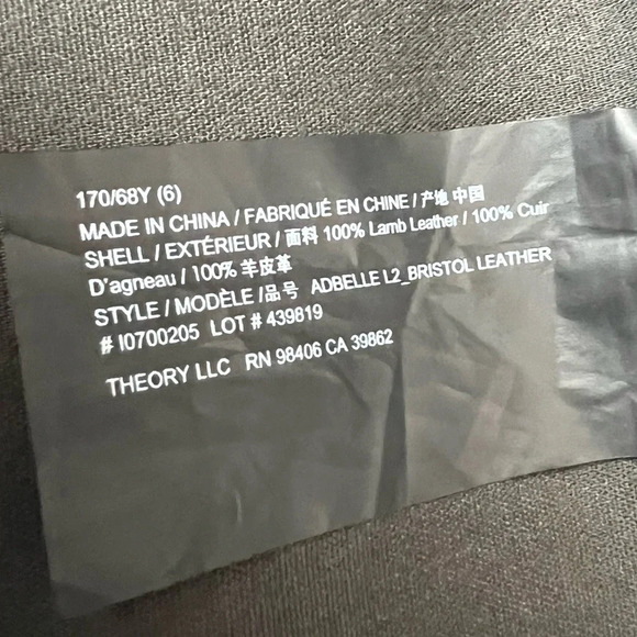 NWOT Theory Adbelle L2 Bristol Leather Leggings Black Luxury Designer Women’s 6 - Picture 8 of 12